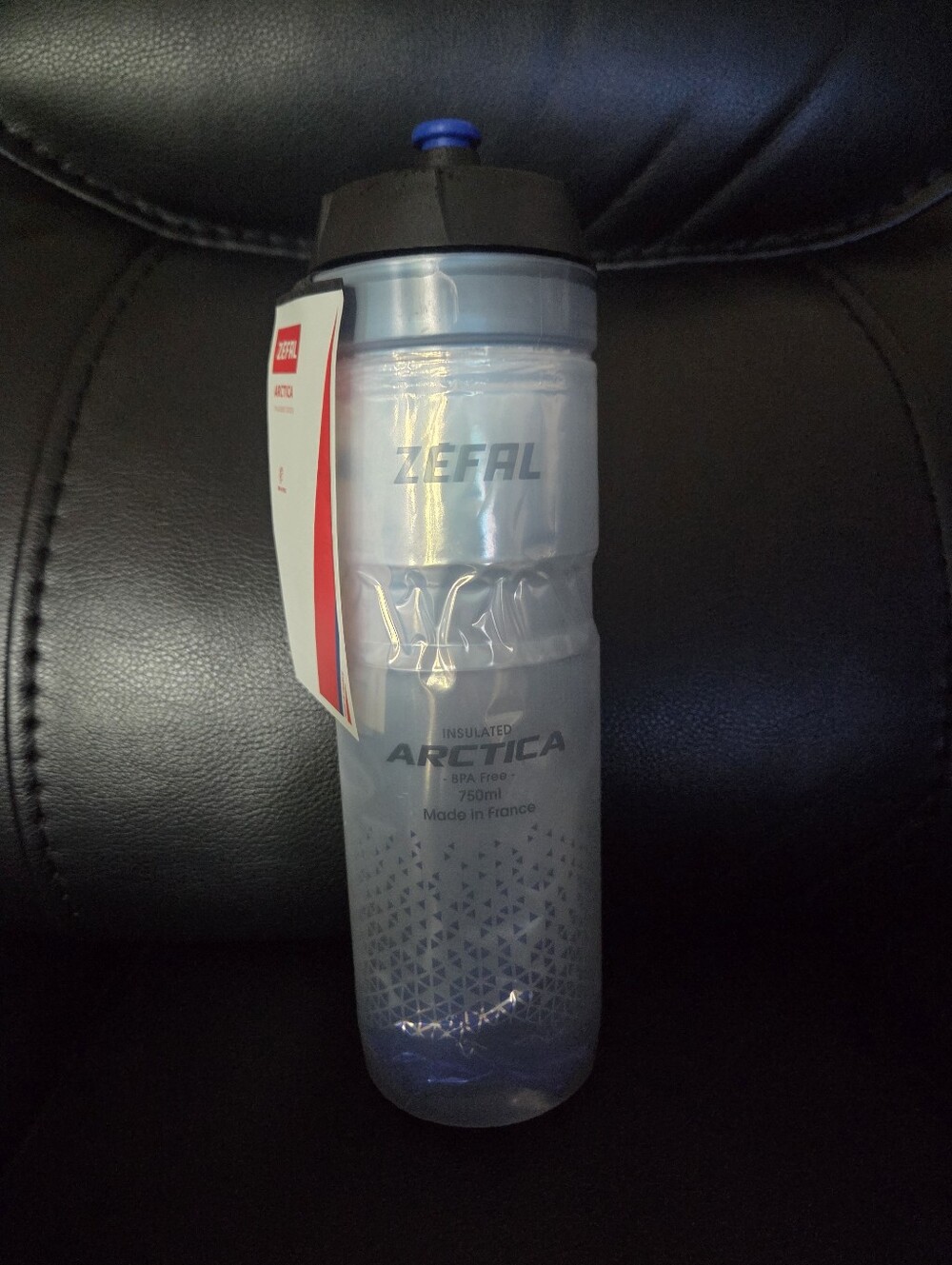 Zefal Arctica 750ml Insulated Black and Blue Bottle BPA Free Made In France